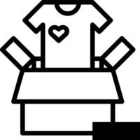 A t - shirt in a box with a heart on it vector