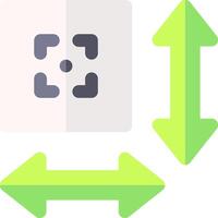 A green arrow pointing to a square with a white square vector