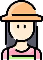 A woman wearing a hat and holding a tool vector