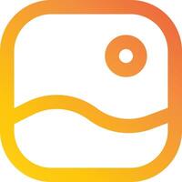 The icon for a wave on an orange and yellow background vector