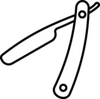 A black and white drawing of a razor vector