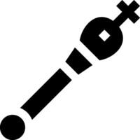 A black and white icon of a cross and a knife vector