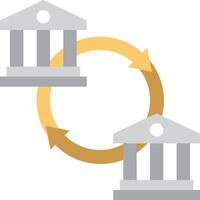 An illustration of a building with two arrows pointing to it vector