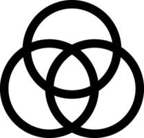 A black and white image of three circles vector