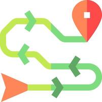 A map with arrows pointing to a location vector