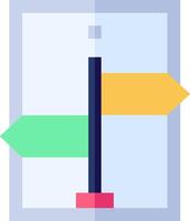 A sign pointing to the right and left vector