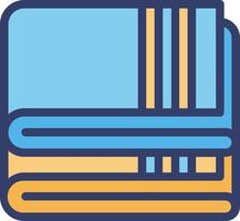 A blue and yellow towel with a blue stripe vector