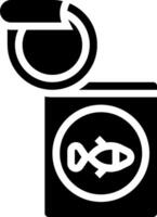 A black and white icon of a can of tuna vector