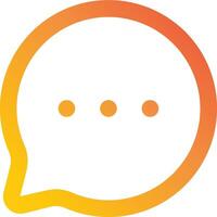 A yellow and orange speech bubble with dots vector