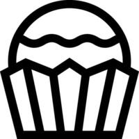 A black and white image of a cupcake vector