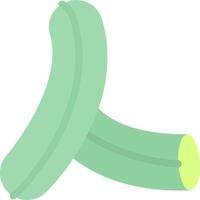 A green cucumber with a yellow center vector