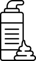 A container of soap and a sponge icon vector