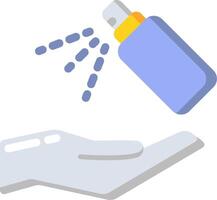 A hand holding a bottle of hand sanitizer vector