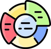 A colorful circle with a text box inside vector