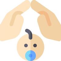 A baby with a pacifier in its mouth vector