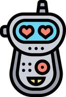 A robot with hearts on its face vector