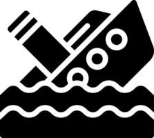 A ship sinking in the ocean vector