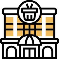 A building with a basket on top of it vector