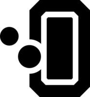 A black and white logo with a circle and a dot vector