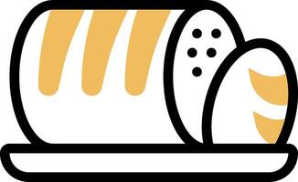 Bread icon with a slice of bread on a plate vector