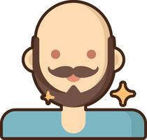 A bald man with a beard and mustache vector