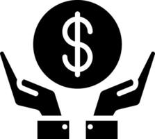 Hands holding dollar sign icon on white background vector