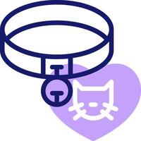 A cat collar with a heart on it vector
