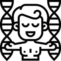 A man with a dna strand in front of him vector