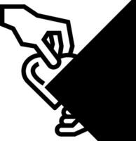A black and white image of a hand reaching into a heart vector