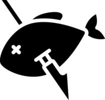 A fish with a knife and a hook on it vector