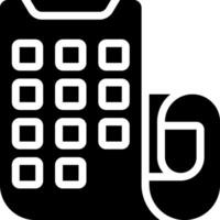 A calculator icon with a mouse and keyboard vector