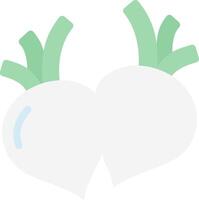 Two white radishes are shown on a white background vector