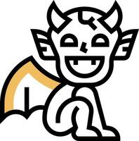 A cartoon devil with horns and wings vector