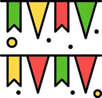A set of colorful bunting flags on a white background vector