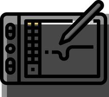 A tablet with a pen and a computer vector