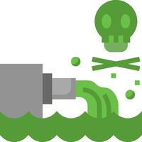 A green skull and crossbones is floating in the water vector