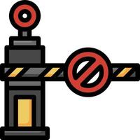 A red and black sign with a no entry sign vector