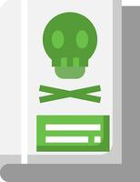 A green skull and crossbones icon on a white background vector