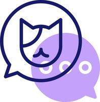 A cat and a speech bubble with the word oo vector
