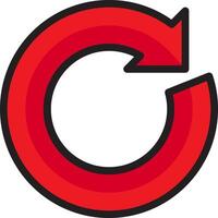 A red and black circular logo with a circle around it vector