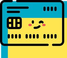 A credit card with a smiley face on it vector