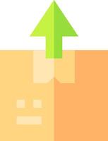 An orange with a green arrow pointing up vector