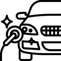 A car charging station with a plug on it vector