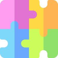 A colorful puzzle piece with four pieces vector