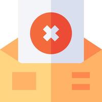 An orange envelope with an x on it vector