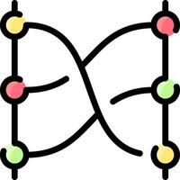 A line of colored dots with the letter x vector