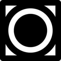 A black and white square with a circle in the center vector