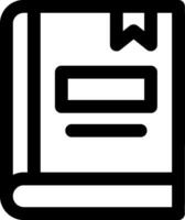 A black and white icon of a book vector