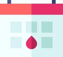 A calendar with a blood drop on it vector