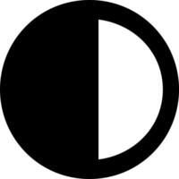 A black and white half moon in a circle vector